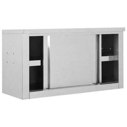 vidaXL Kitchen Wall Cabinet with Sliding Doors -4