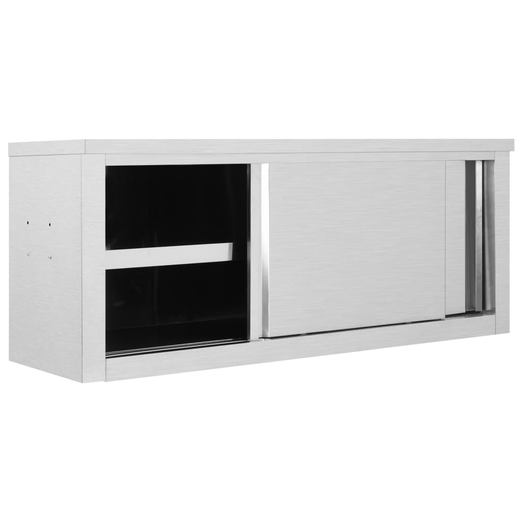 vidaXL Kitchen Wall Cabinet with Sliding Doors -8