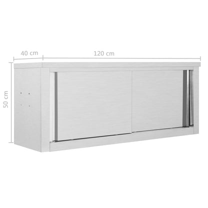 vidaXL Kitchen Wall Cabinet with Sliding Doors -12