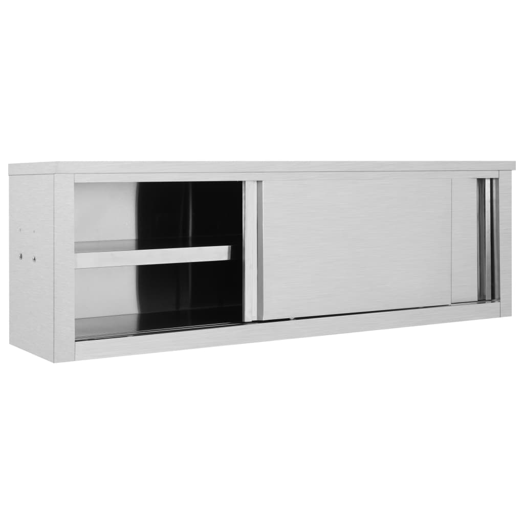 vidaXL Kitchen Wall Cabinet with Sliding Doors -19