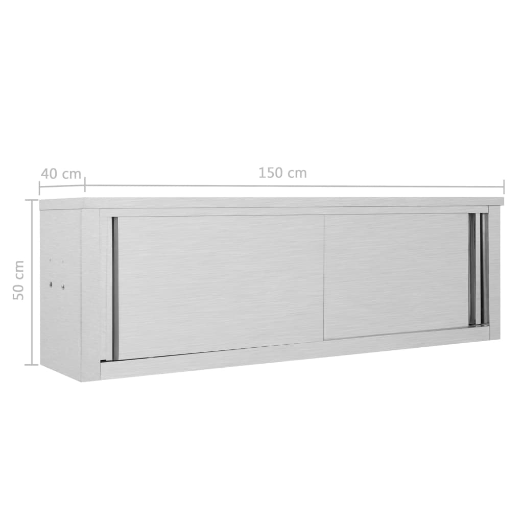 vidaXL Kitchen Wall Cabinet with Sliding Doors -16