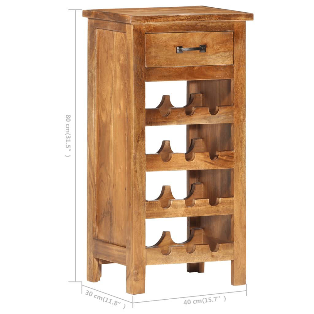 Wine Cabinet 15.7"x11.8"x31.5" Solid Acacia Wood-7