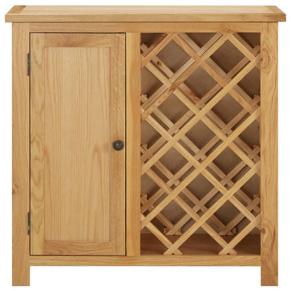 Wine Cabinet Solid Oak Wood-2