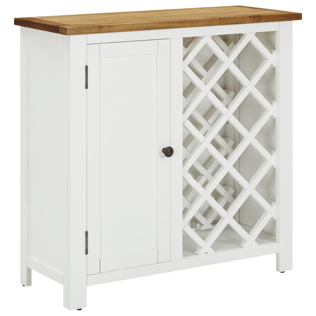 Wine Cabinet Solid Oak Wood-6