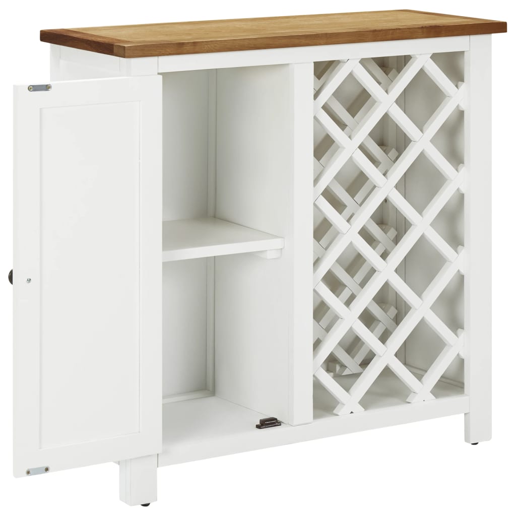 Wine Cabinet Solid Oak Wood-10