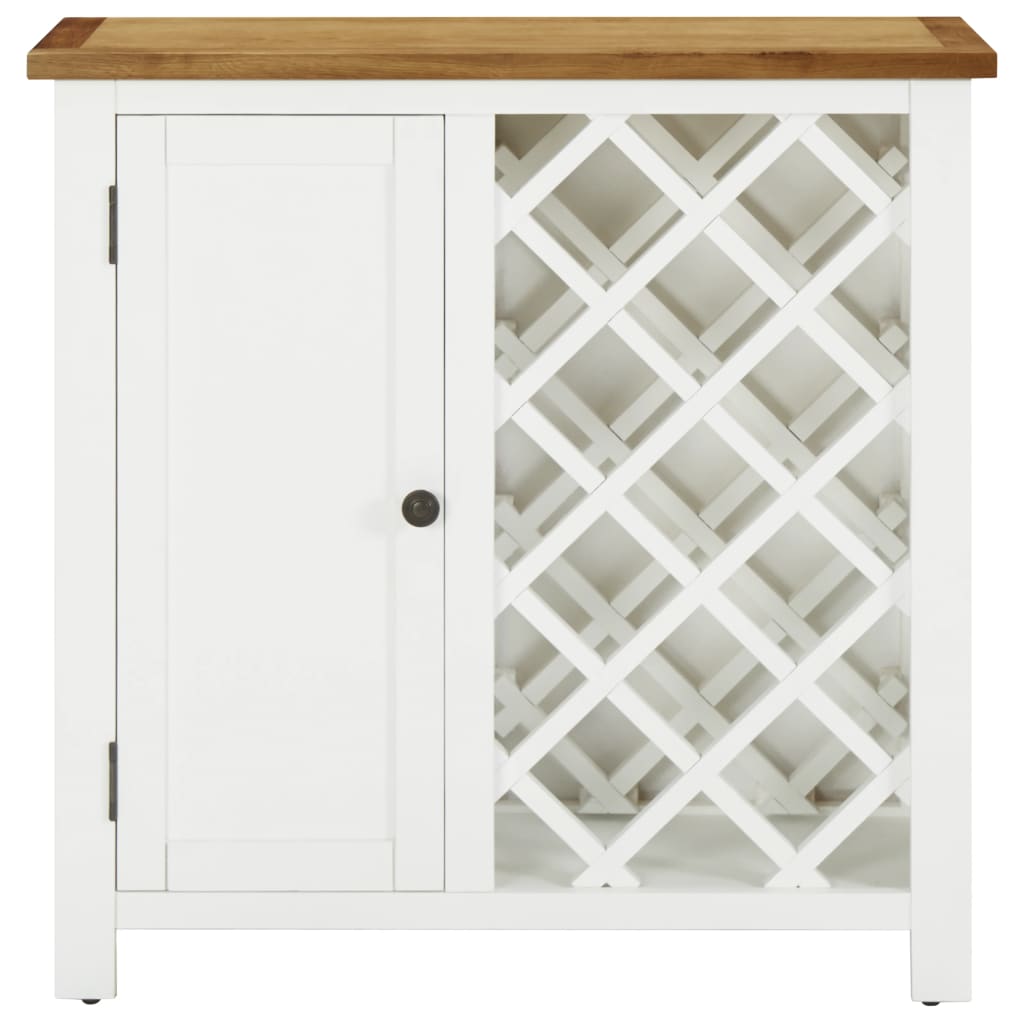 Wine Cabinet Solid Oak Wood-14