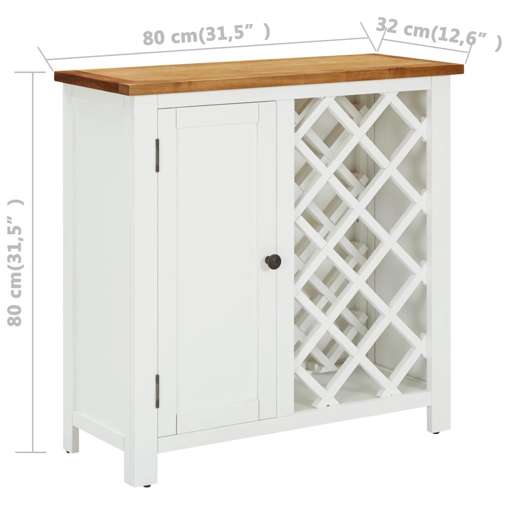 Wine Cabinet Solid Oak Wood-7