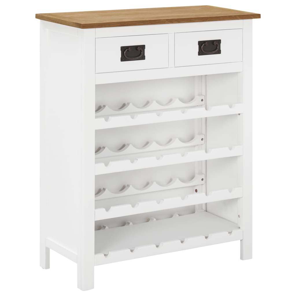 Wine Cabinet Solid Oak Wood-4