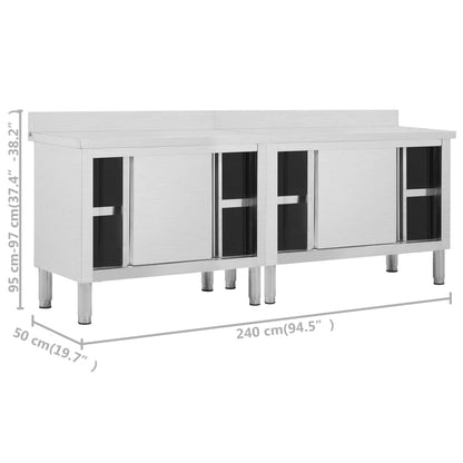 vidaXL Work Table with Sliding Doors -20