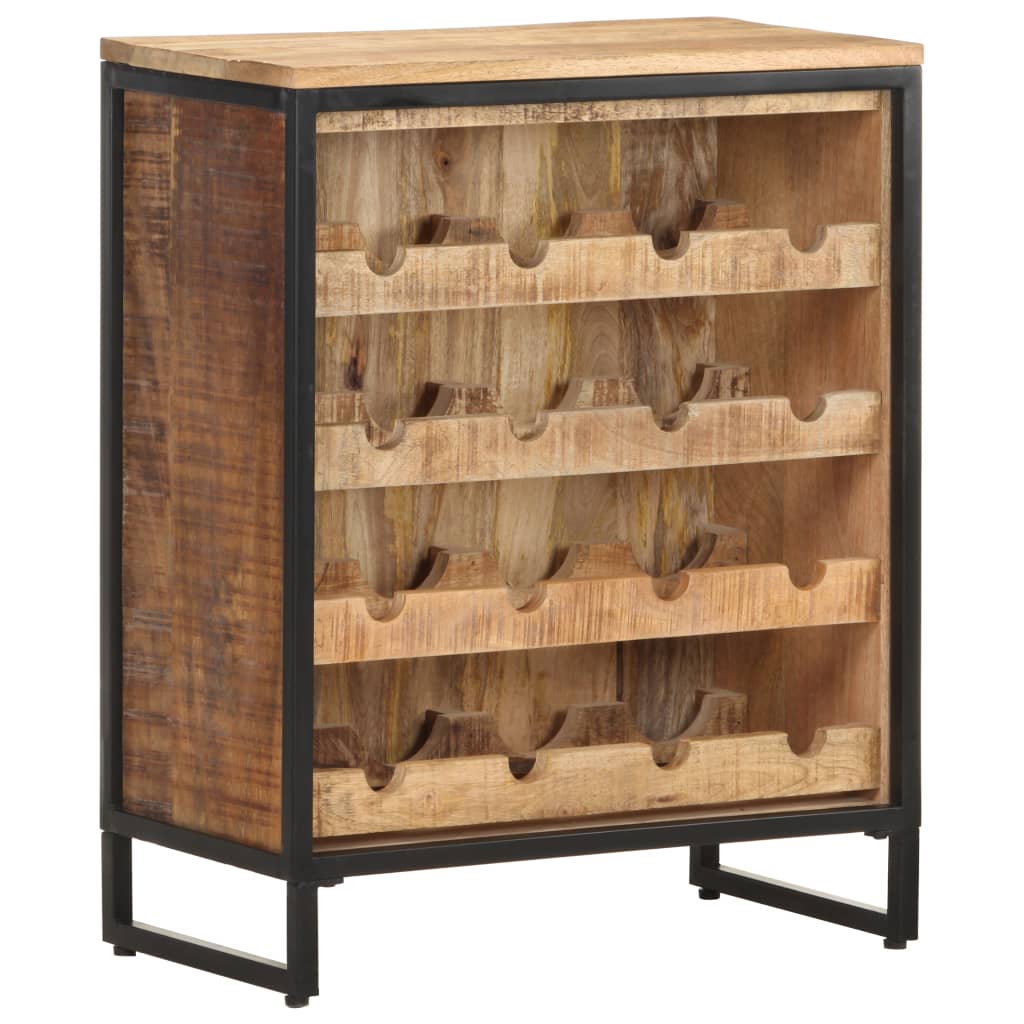 Wine Cabinet 24.4"x13"x30.9" Rough Mango Wood-0