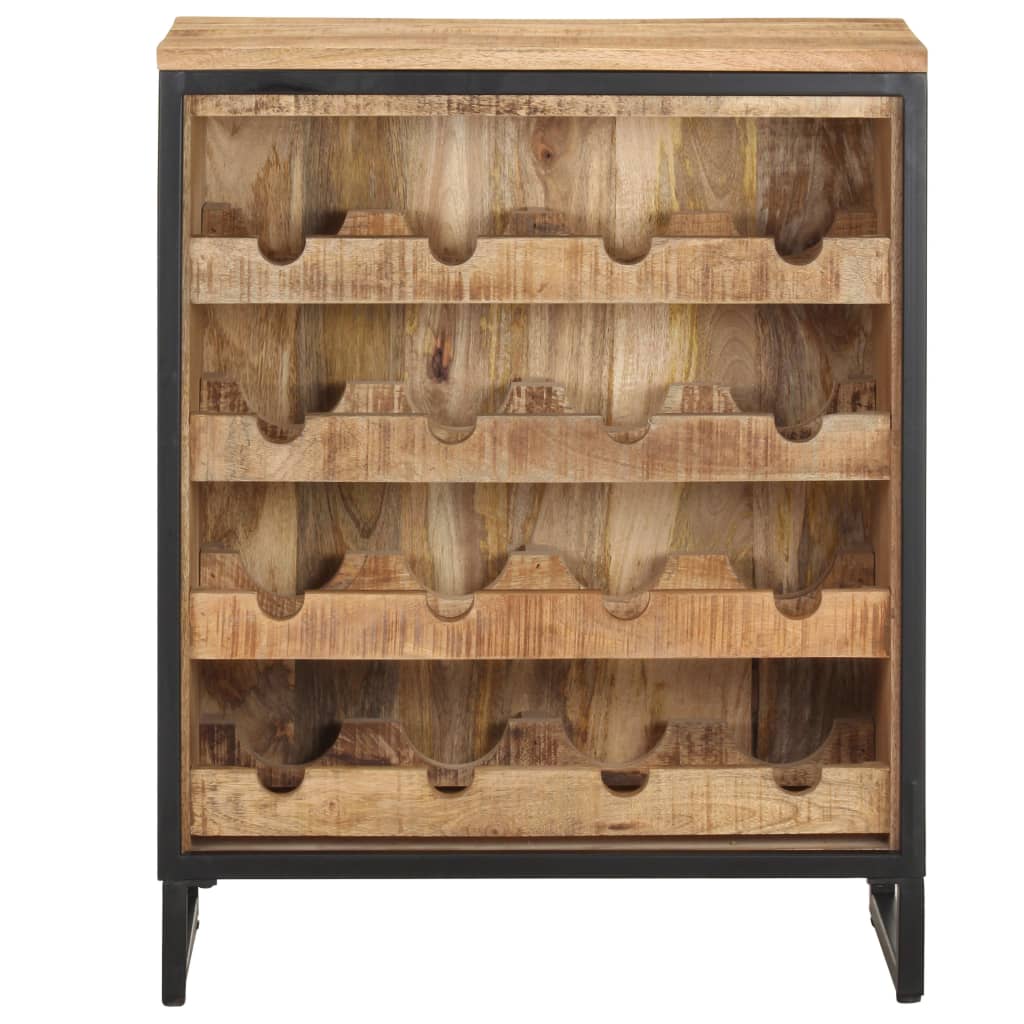 Wine Cabinet 24.4"x13"x30.9" Rough Mango Wood-3