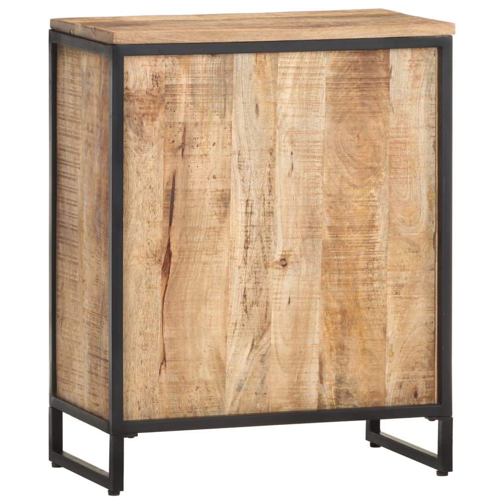 Wine Cabinet 24.4"x13"x30.9" Rough Mango Wood-4