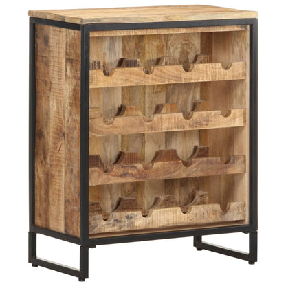 Wine Cabinet 24.4"x13"x30.9" Rough Mango Wood-6