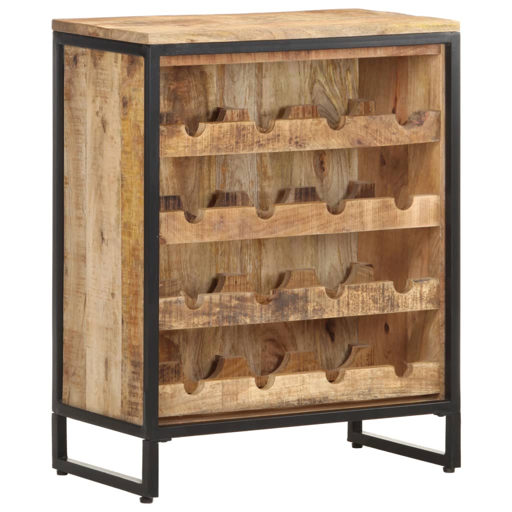 Wine Cabinet 24.4"x13"x30.9" Rough Mango Wood-7