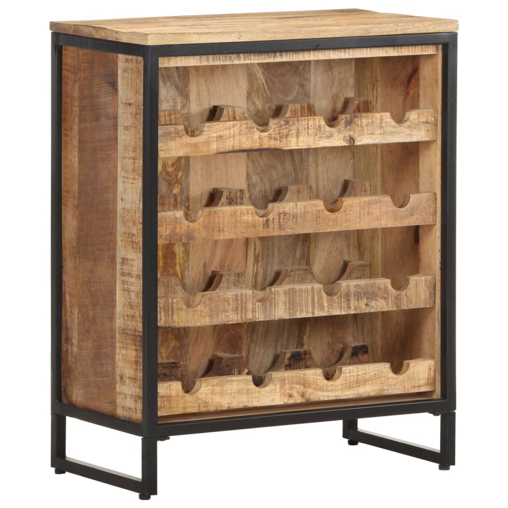 Wine Cabinet 24.4"x13"x30.9" Rough Mango Wood-8