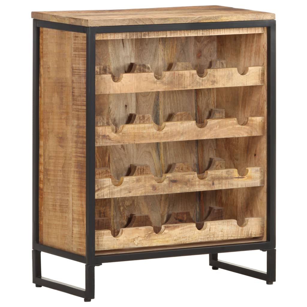 Wine Cabinet 24.4"x13"x30.9" Rough Mango Wood-9