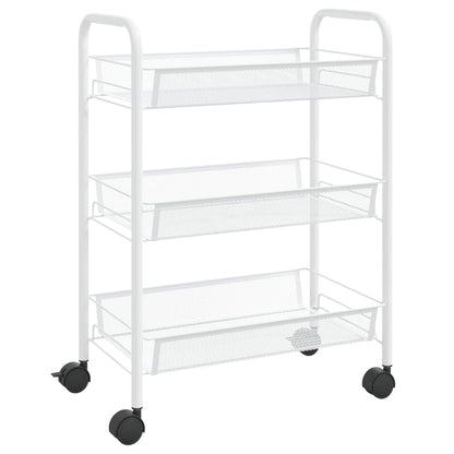 vidaXL Kitchen Trolley Rolling Storage Utility Cart with Mesh Baskets Iron-30