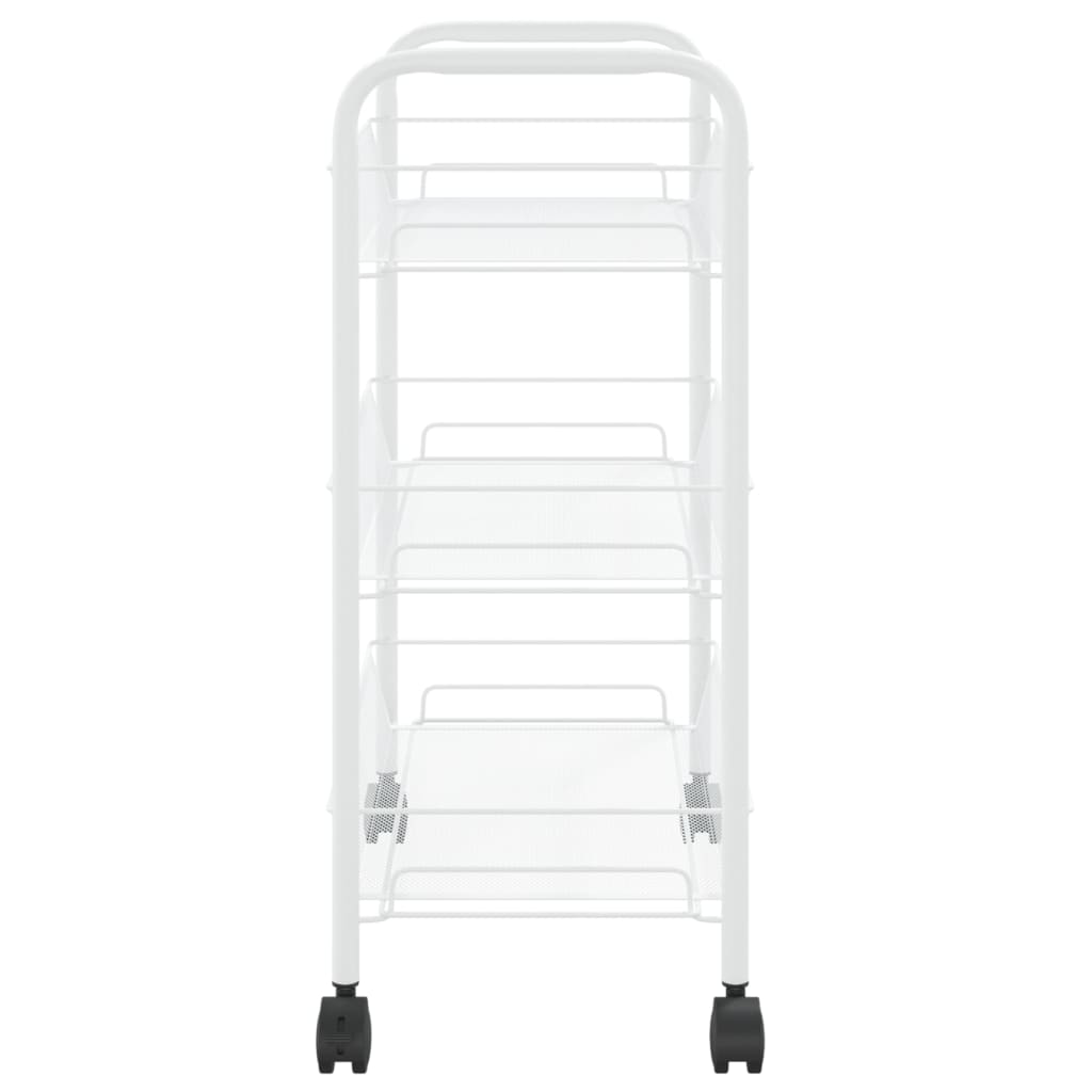 vidaXL Kitchen Trolley Rolling Storage Utility Cart with Mesh Baskets Iron-33