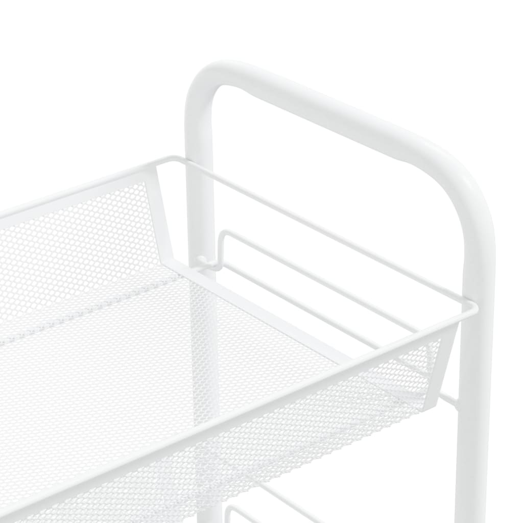 vidaXL Kitchen Trolley Rolling Storage Utility Cart with Mesh Baskets Iron-34