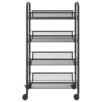 vidaXL Kitchen Trolley Rolling Storage Utility Cart with Mesh Baskets Iron-11