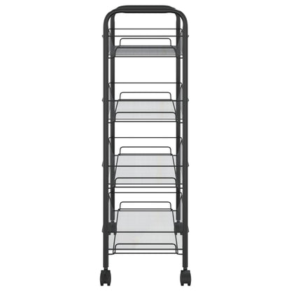 vidaXL Kitchen Trolley Rolling Storage Utility Cart with Mesh Baskets Iron-12