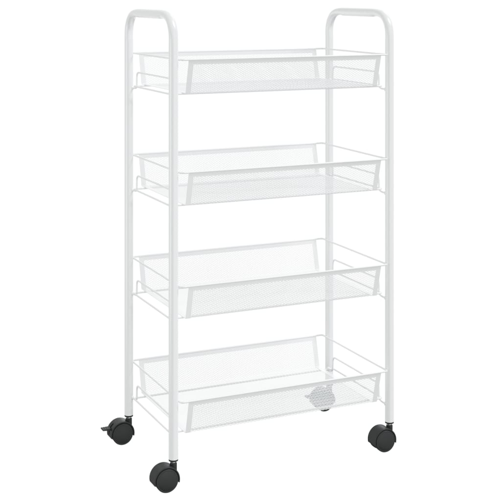 vidaXL Kitchen Trolley Rolling Storage Utility Cart with Mesh Baskets Iron-43