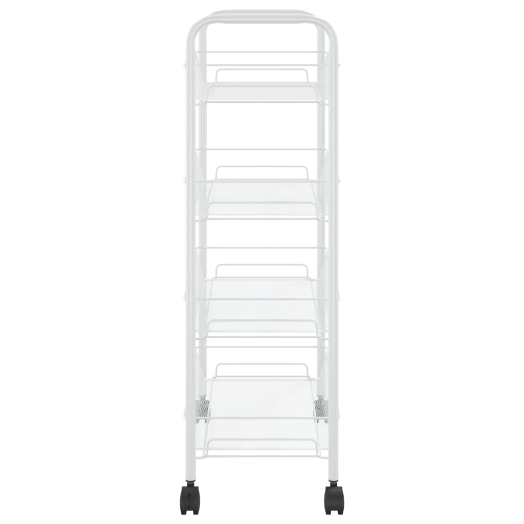 vidaXL Kitchen Trolley Rolling Storage Utility Cart with Mesh Baskets Iron-46