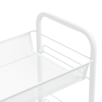 vidaXL Kitchen Trolley Rolling Storage Utility Cart with Mesh Baskets Iron-27