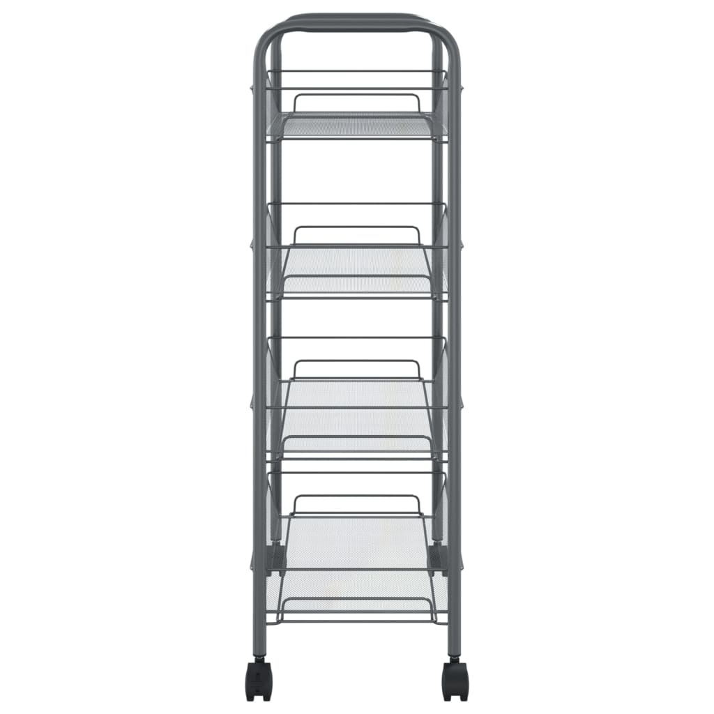 vidaXL Kitchen Trolley Rolling Storage Utility Cart with Mesh Baskets Iron-52