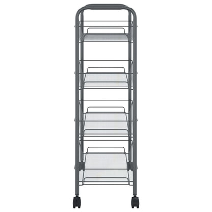 vidaXL Kitchen Trolley Rolling Storage Utility Cart with Mesh Baskets Iron-52