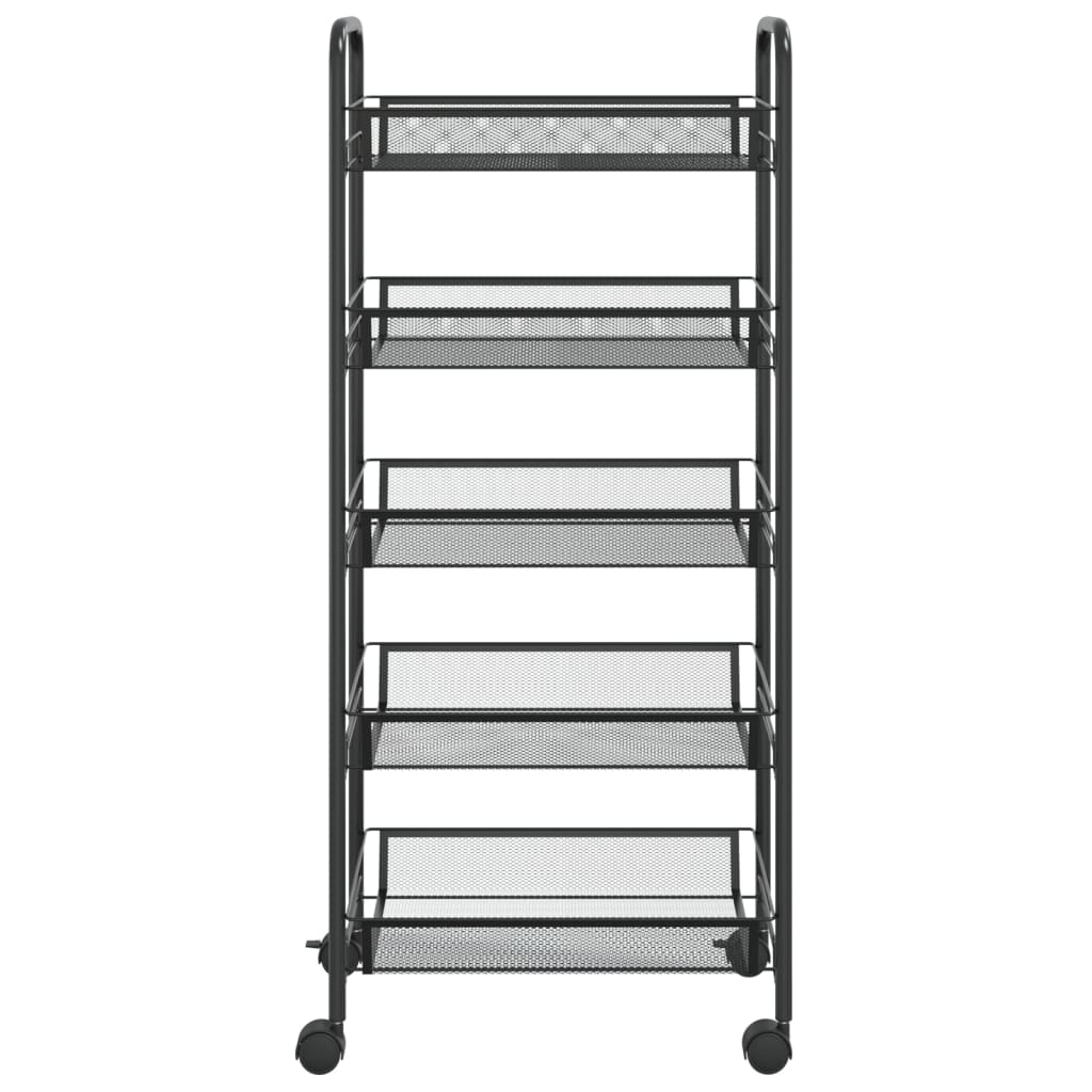 vidaXL Kitchen Trolley Rolling Storage Utility Cart with Mesh Baskets Iron-60