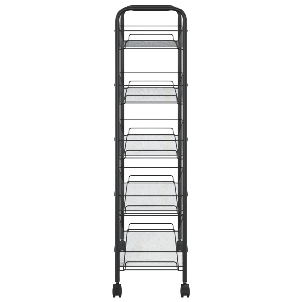 vidaXL Kitchen Trolley Rolling Storage Utility Cart with Mesh Baskets Iron-61