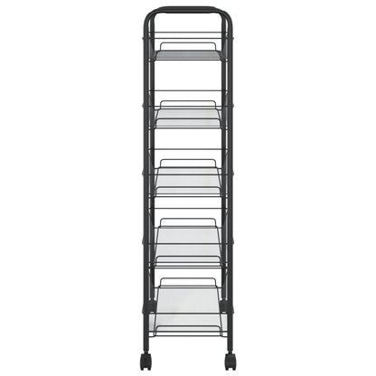 vidaXL Kitchen Trolley Rolling Storage Utility Cart with Mesh Baskets Iron-61