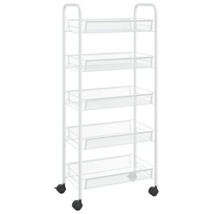 vidaXL Kitchen Trolley Rolling Storage Utility Cart with Mesh Baskets Iron-20