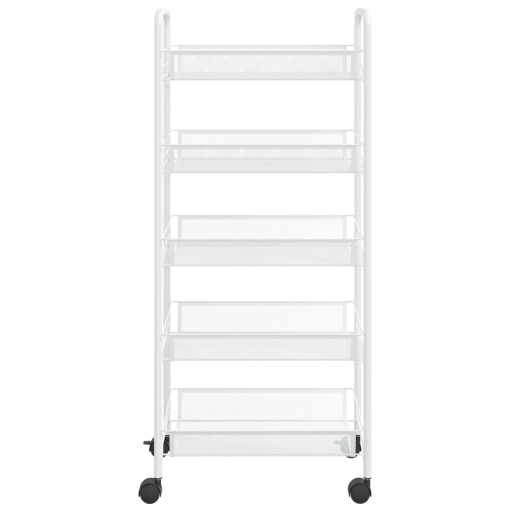 vidaXL Kitchen Trolley Rolling Storage Utility Cart with Mesh Baskets Iron-22