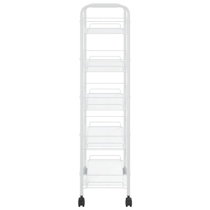 vidaXL Kitchen Trolley Rolling Storage Utility Cart with Mesh Baskets Iron-23