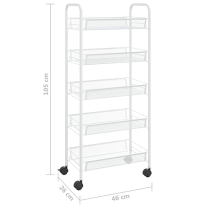 vidaXL Kitchen Trolley Rolling Storage Utility Cart with Mesh Baskets Iron-26