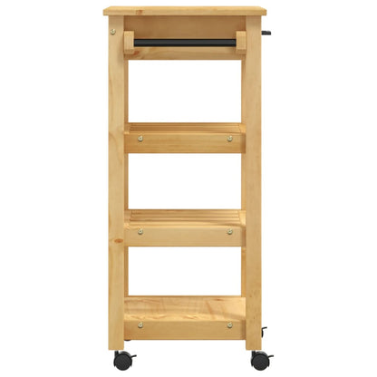 vidaXL Kitchen Trolley MONZA 18.9"x15.7"x35.4" Solid Wood Pine-5