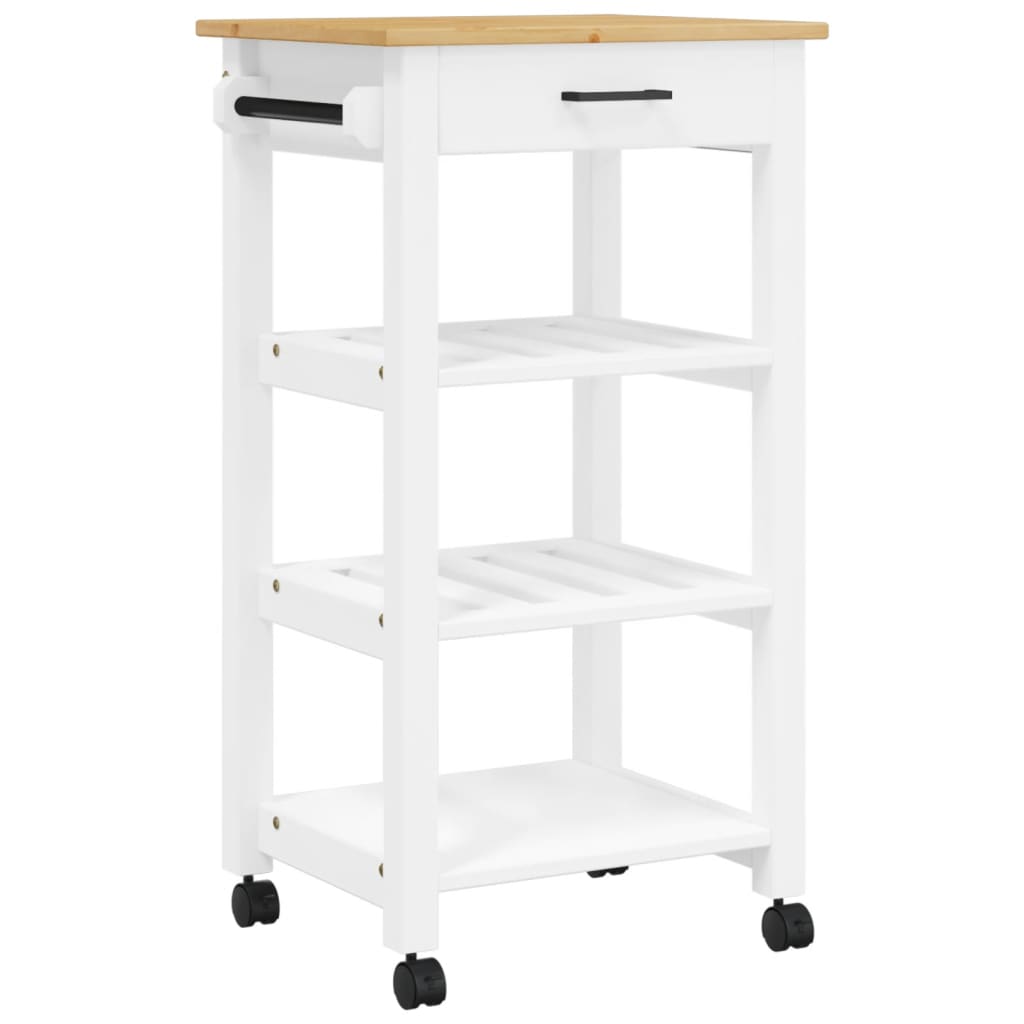 vidaXL Kitchen Trolley MONZA 18.9"x15.7"x35.4" Solid Wood Pine-8