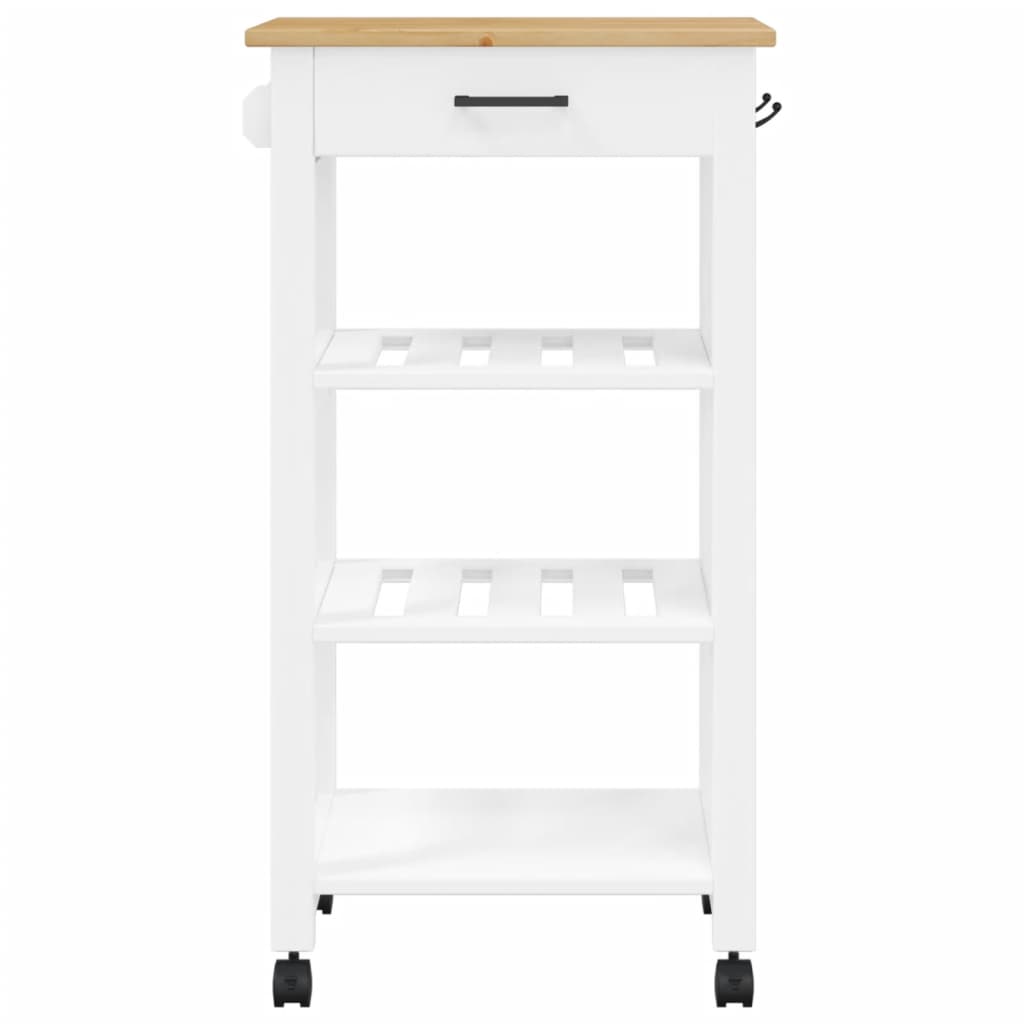 vidaXL Kitchen Trolley MONZA 18.9"x15.7"x35.4" Solid Wood Pine-4