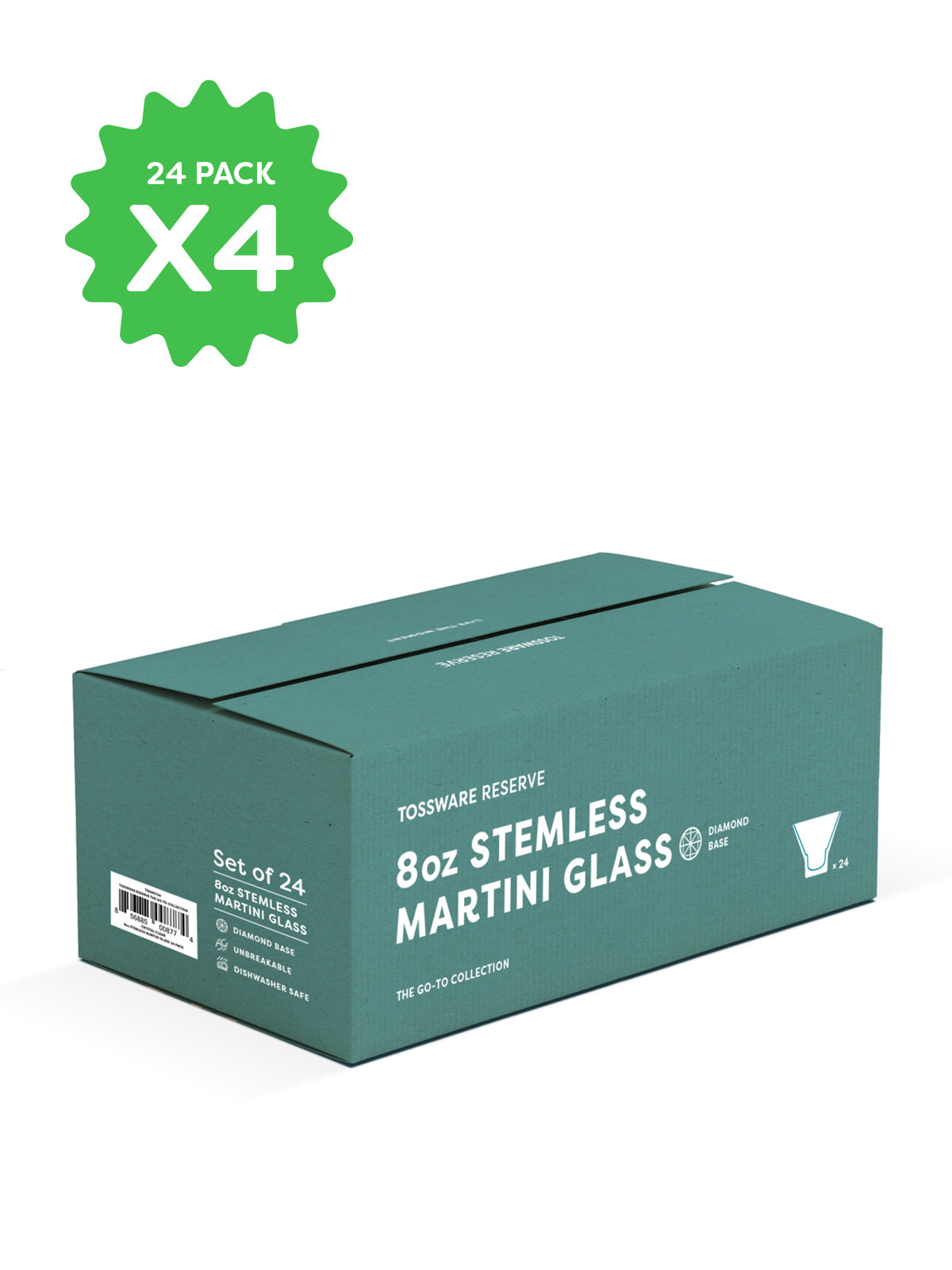 RESERVE 8oz Stemless Martini Tritan™ Copolyester Glass - Bulk-6