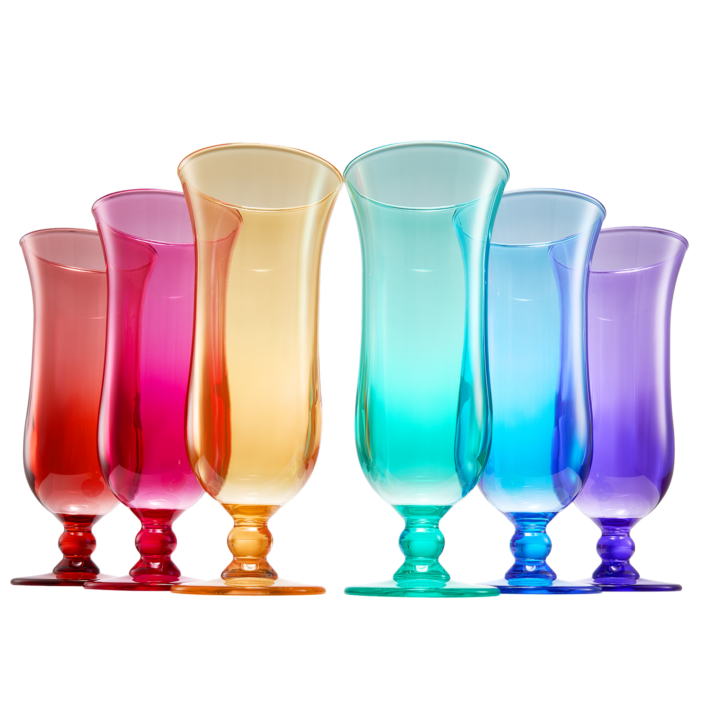 Unbreakable Color Hurricane Glasses | Set of 6