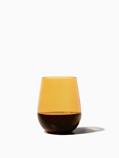 RESERVE 16oz Stemless Wine Color Series Tritan™ Copolyester Glass Amber-1