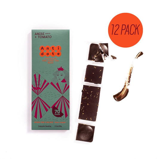ANTIDOTE CHOCOLATE QUEEN T: ANIS + TOMATO 70% - 12 Bars