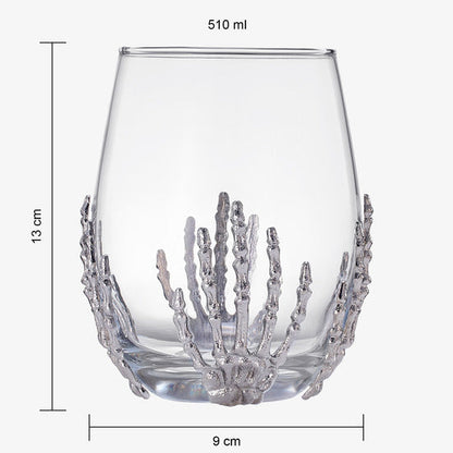 Stemless Skeleton Wine Glass | Set of 2