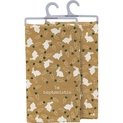 Be Hoptomistic Dish Cloth Towel | Novelty Tea Towel | Cute Kitchen Hand Towel | 20" x 26"