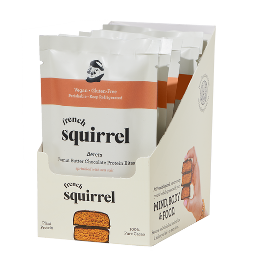 French Squirrel Peanut Butter Chocolate Berets Pouch (2-Pack) - 6 Pouches x 2-Pack