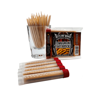 BiteMyWood 5 Pack Flavored Birchwood Toothpicks Ultimate Extreme Hot Cinnamon