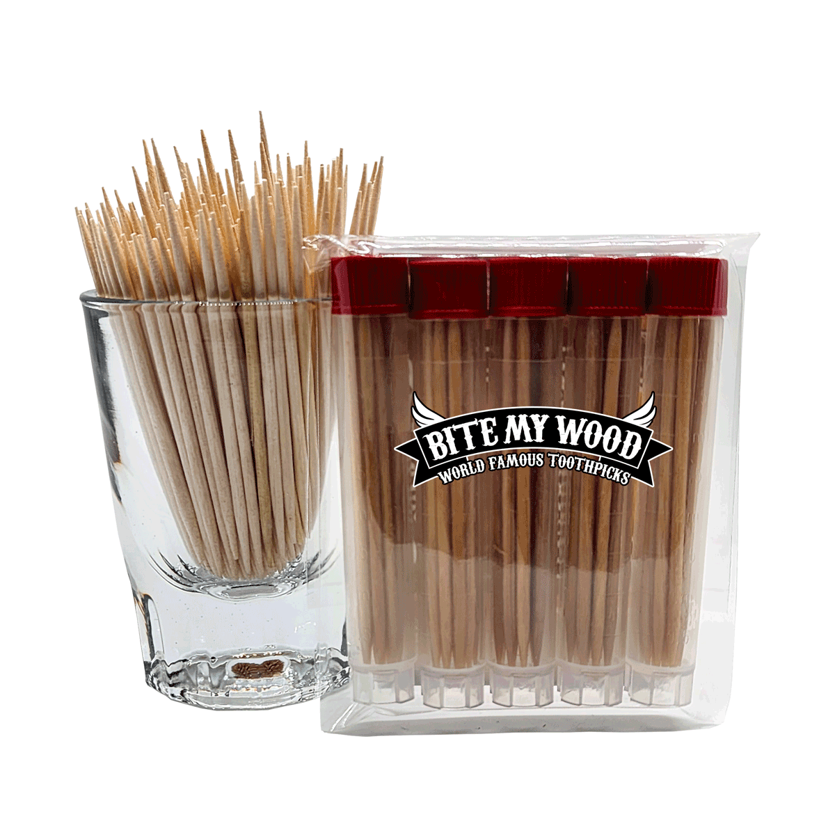 BiteMyWood 5 Pack Flavored Birchwood Toothpicks Ultimate Extreme Hot Cinnamon