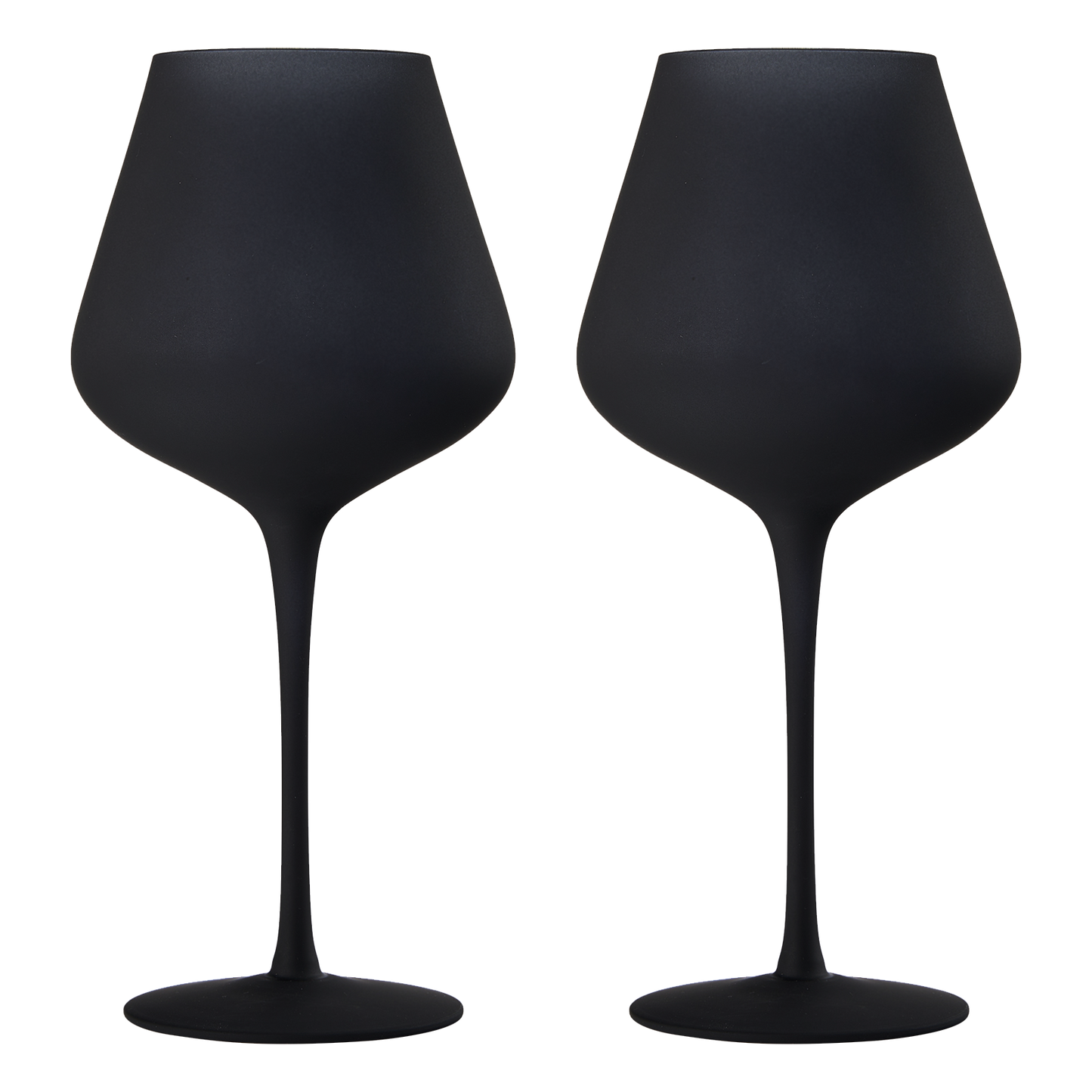 Matte Black Crystal Wine Glass - Set of 2